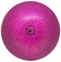 Мяч для художественной гимнастики GO DO. Диаметр 15 см. Розовый с глиттером, с блестками