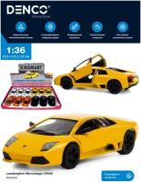 Машинка металлическая Kinsmart 1:36 «Lamborghini Murcielago LP640» KT5317D инерционная / Желтый