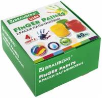 Краски пальчиковые Brauberg для малышей от 1 года, 4 цвета по 40 мл, 