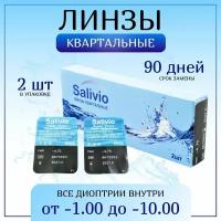 Контактные линзы SALIVIO квартальные, 2 шт., R 8,6, D -3,75, ADD: средняя, ADD: +1.00 D, бесцветный