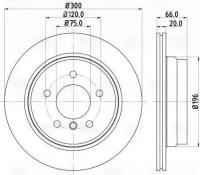 Диск Тормозной Bmw X1 (E84) (09-)/1 (E81) (04-)/3 (E90) (05-) Зад. D=300 (Df 261003) Trialli арт. DF261003