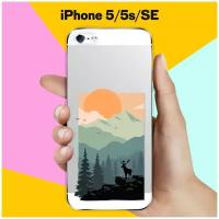 Силиконовый чехол Горы и лес на Apple iPhone 5/5s/SE