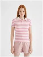 Блузка-поло KOTON TEENAGE, 1YAL18103UK, цвет: ROSE STRIPE, размер: S