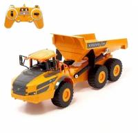 Автомобиль грузовик карьерный самосвал на радиоуправлении Double Eagle Volvo 1:26 игрушка для мальчика (оранжевый)