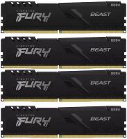 Оперативная память Kingston DDR4 16Gb (4x4Gb) 2666 MHz pc-21300 FURY Beast Black (KF426C16BBK4/16)