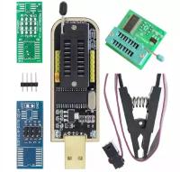 Программатор ch341a BIOS EEPROM / SPI FLASH с прищепкой+ Понижающий адаптер 1,8в для программатора CH341A (комплект)