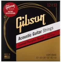 GIBSON SAG-CPB12 COATED PHOSPHOR BRONZE STRINGS, LIGHTS струны для акустической гитары, .012-.053