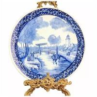 Декоративная тарелка Delft, Делфт, На реке