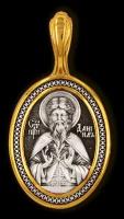 Святой Даниил. Нательная икона из серебра 925* с позолотой