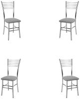 Комплект кухонных стульев, Квин-4, для, столовой, кухни, кафе, дома, дачи. металлический, хромированный, с мягким сиденьем, экокожа