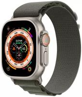 Часы Apple Watch 8 Ultra GPS+Cellular, 49mm Titanium Case Starlight Ti Green Alpinel Loop,Титановый корпус цвета альпийская сияющая звезда,спортивный ремешок зеленого цвета 49 мм M