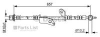 BOSCH 1 987 481 789 Шланг тормозной TOYOTA AURIS/COROLLA 657мм