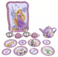 Игровой набор металлической кухонной детской посуды Дисней Принцесса Рапунцель 15 предметов DSN0201-008 Развивающий набор для девочек Игрушечный набор