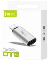 Переходник USB Type C на Apple Lightning 8 pin, алюминий, ISA p-04