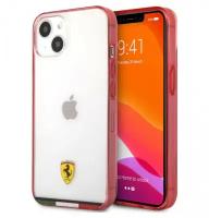 Чехол Ferrari PC/TPU Italia stripe Hard для iPhone 13 Mini, цвет Прозрачный/Красный (FEHCP13SBITR)