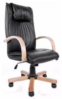 Офисное кресло Евростиль Артекс Экстра M-PP для руководителя, обивка: натуральная кожа, цвет: черный