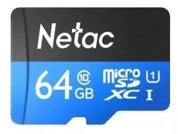 Карта памяти Netac MicroSDXC P500 Standard 64Gb U1/C10 + адаптер