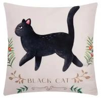 Чехол для подушки Этель Black cat, 40 х 40 см, бежевый