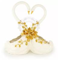 GIARDINO Статуэтка парные лебеди Н43 см, керамика, цвет белый, декор золото, swarovski