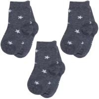 Комплект из 3 пар детских носков RuSocks (Орудьевский трикотаж) рис. 02, темно-серые