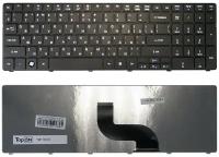 Клавиатура для ноутбука Acer Aspire 5810, 5810T, 5410T, 5820TG, 5536, 5738, 5739, 5551 Series. Плоский Enter. Черная, без рамки. PN: NSK-AL10R