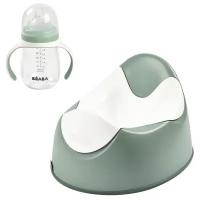 Beaba Поильник 2 в 1 Sage Green 210мл в комплекте с горшком Beaba Sage Green