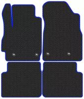 Коврики в салон автомобиля ЭВА Allmone для Mazda 2 (DE) (2007 - 2015), черные с синим кантом, 4шт. / Мазда