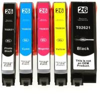Набор картриджей 26XL для Epson T2621, T2631, T2632, T2633, T2634 (5 цветов)