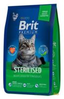 Сухой корм для стерилизованных кошек Brit Premium Sterilised с курицей (паштет)