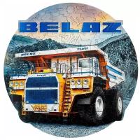 Деревянный пазл, фигурный для детей и взрослых EWA Автомобиль BELAZ 75601 28x28 см