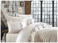 Комплект постельного белья DANTELA VITA сатин с вышивкой EFSA 2 спальный (Евро) цвет кремовый