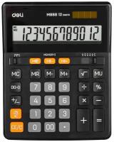 Калькулятор настольный полноразмерный Deli 888, 12р,дв.питание, ч