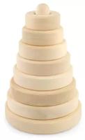 Пирамидка 17 см 7 колец / сортер / деревянная развивающая игрушка / для детей / для малышей / заготовка/Ulanik