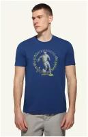 футболка для мужчин, BIKKEMBERGS, модель: C41011CE2359Y48, цвет: синий, размер: XL