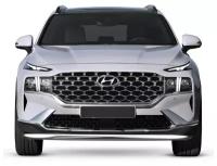 Защита переднего бампера d57 Rival для Hyundai Santa Fe IV рестайлинг 2021-н.в., нерж. сталь, R.2313.001