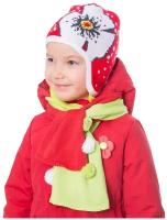 Комплект шапка и шарф для девочки Шалуны 455554 красный 52