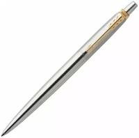 Ручка шариковая PARKER «Jotter Core Stainless Steel GT», корпус серебристый, позолоченные детали, синяя, 1953182