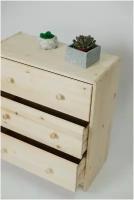 Комод деревянный раст 3 ящика, массив сосны, размер: 62х30 см, цвет: сосна