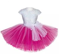 Нарядное платье для девочки Сияние. Розовое/Белое