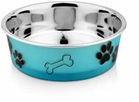 Миска Lilli Pet METAL STAR Paw&bone для животных, 440мл, голубая