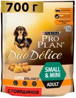 Сухой корм Purina Pro Plan DUO DELICE для взрослых собак мелких и карликовых пород с говядиной и рисом 700г 12251943/12340410