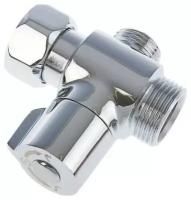 Дивертор для смесителя / Переключатель воды поворотный / Хром / Для кухни и ванной