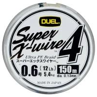 Плетеный шнур Duel PE Super X-Wire 4 150m Silver #0.6, 0,13mm, 5,4kg