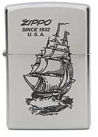 Оригинальная бензиновая зажигалка ZIPPO Classic 205 Boat-Zippo с покрытием Satin Chrome™