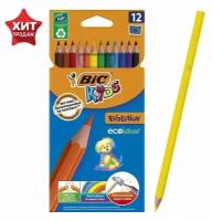 Карандаши 12 цветов BIC Kids Evolution ECOlutions, детские, ударопрочные, пластиковые