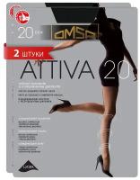 Колготки Omsa Attiva, 20 den, 2 шт., размер 4/L/4-L, черный