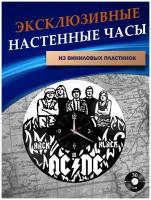 Часы настенные из Виниловых пластинок - AC DC (белая подложка)