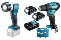 Аккумуляторный шуруповерт Makita DF333D + фонарь Makita ML106