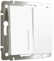 Выключатель двухклавишный с подсветкой Werkel (белый матовый) W1120161