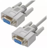 GCR Кабель 1.0m RS-232, 9F/9F Premium серый 30 AWG